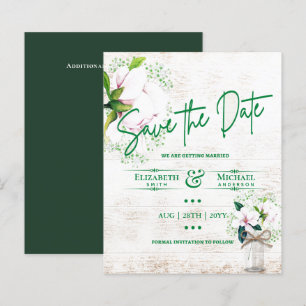 LeahG BUDGET Save The Date Rustic Magnolias