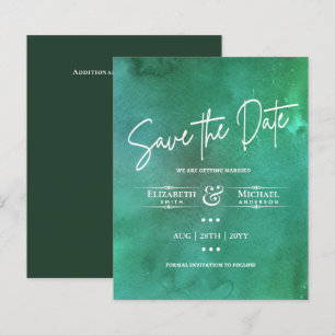 LeahG BUDGET Save The Date Watercolor Green