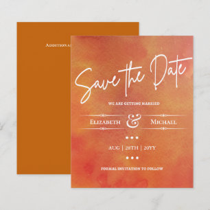 LeahG BUDGET Save The Date Watercolor Orange