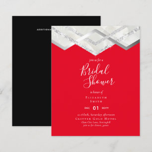 LeahG Budget Silver Deco Bridal Shower Invite