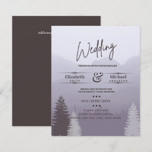 LeahG BUDGET Snowy Mountain Wedding Invite