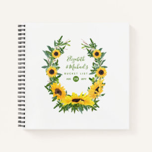 LeahG Budget Sunflower Wreath Bucket List Journal