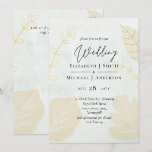LeahG Budget Wedding Gold Grey Fall Leaves