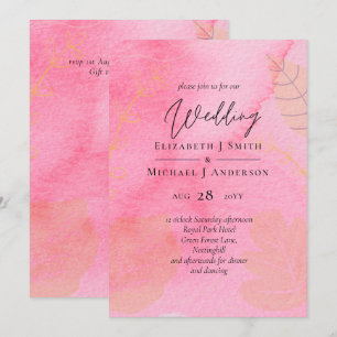 LeahG Budget Wedding Pink Peach Watercolor Abstrac