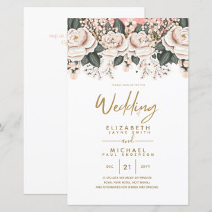 LeahG Budget White Roses Wedding Invites A9