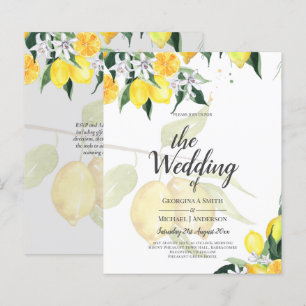 LeahG Citrus Yellow Lemons Wedding Invites