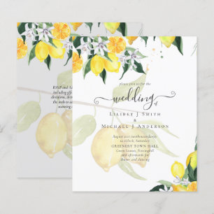 LeahG Citrus Yellow Lemons Wedding Invites