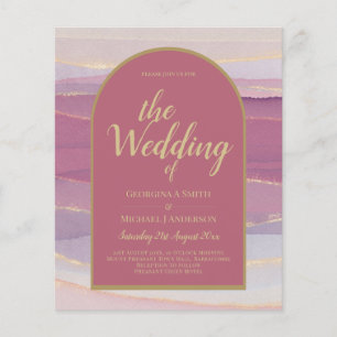 LeahG Dusty Rose Lavender Gold Wedding Invite