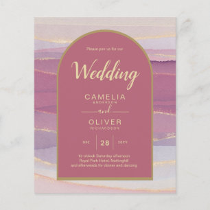 LeahG Dusty Rose Lavender Gold Wedding Invite Flyer