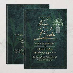 LeahG Emerald Forest Green Wedding INVITE