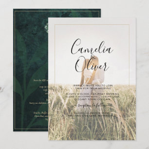 LeahG Emerald Forest Green Wedding INVITE