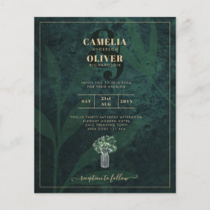 LeahG Emerald Forest Green Wedding INVITE Flyer