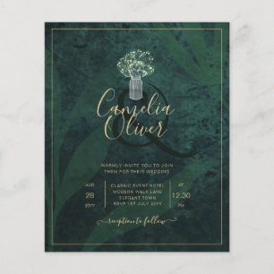 LeahG Emerald Forest Green Wedding INVITE Flyer
