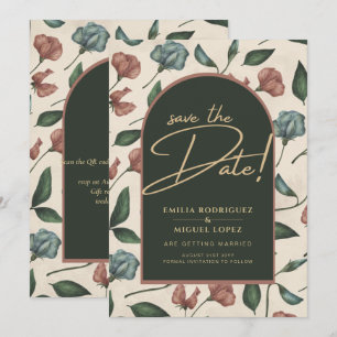 LeahG Emerald Green Terracotta Fall Save The Date Invitation