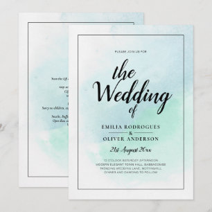 LeahG Faire-Part de Mariage Turquoise Bleu Vert IN