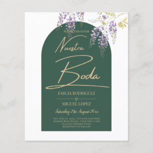LeahG Green Purple Gold WISTERIA Wedding INVITE Flyer
