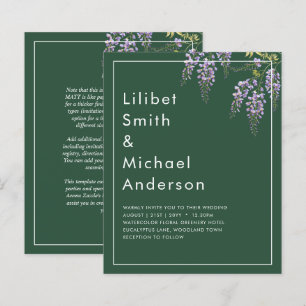 LeahG Green Purple WISTERIA Wedding INVITE