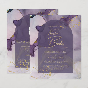 LeahG Ink Ombre Purple Lavender Gold Wedding