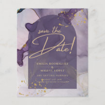 LeahG Ink Ombre Purple Lavender Gold Wedding