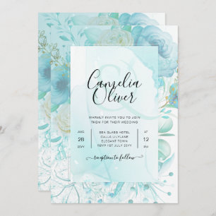 LeahG INK Verre de mer Turquoise Aqua INVITATION A