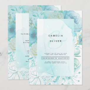LeahG INK Verre de mer Turquoise Aqua INVITATION A