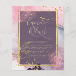 LeahG® Lavender INK Mauve Purple Gold Wedding Flyer