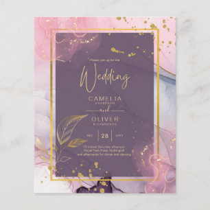 LeahG® Lavender INK Mauve Purple Gold Wedding Flyer