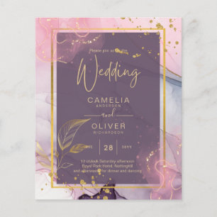 LeahG® Lavender INK Mauve Purple Gold Wedding Flyer