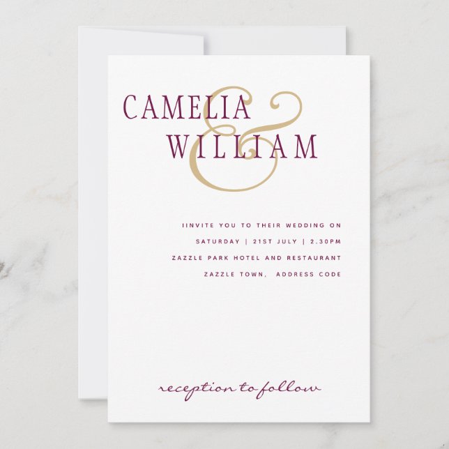 LeahG Magenta Berry Mariage rose Invitation (Devant)