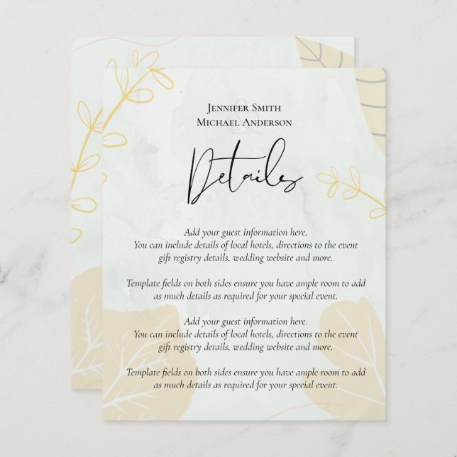 LeahG Mariage Budget Gold Grey Feuilles automnales (Devant / Derrière)