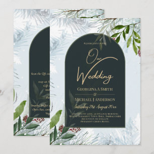 LeahG Mariage d'hiver Aqua Blue Green INVITATION
