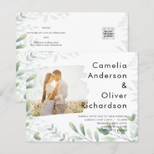 LeahG Photo Overlay GREENERY Wedding Invite