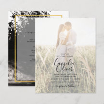 LeahG PHOTO Wedding Invite Black Gold INK