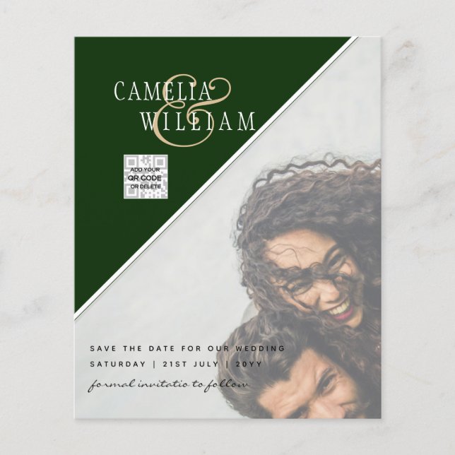 LeahG PHOTO WEDDING QR CODE RSVP SAVE DATE INVITE Flyer (Front)