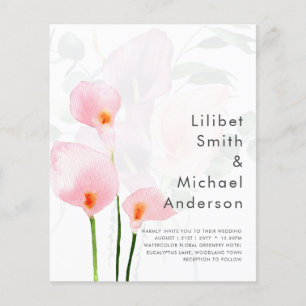 LeahG Pink Calla Lily Floral Wedding Invite allin1 Flyer