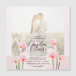 LeahG Pink Calla Lily PHOTO Overlay Wedding Invite