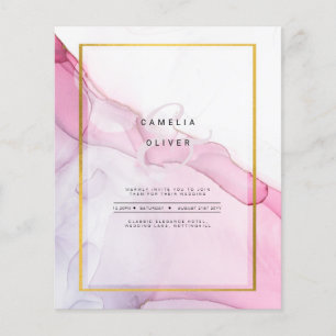 LeahG PINK Purple Ink Abstract Wedding INVITE Flyer