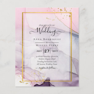 LeahG Pink Purple Lavender Gold INK Wedding INVITE Flyer