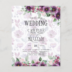 LeahG Plum Purple Berry Floral Wedding Fall Winter Flyer