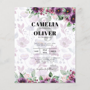 LeahG Plum Purple Berry Floral Wedding Fall Winter Flyer