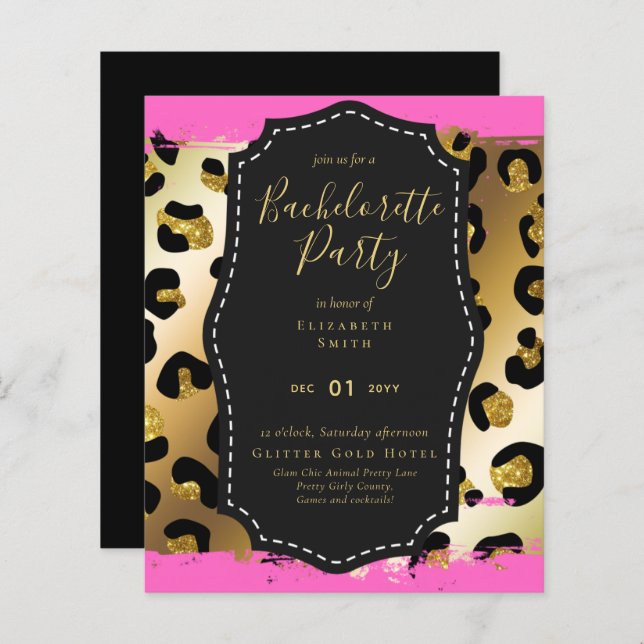 LeahG Pretty Girly Bachelorette Glam Animal Prints (Front/Back)
