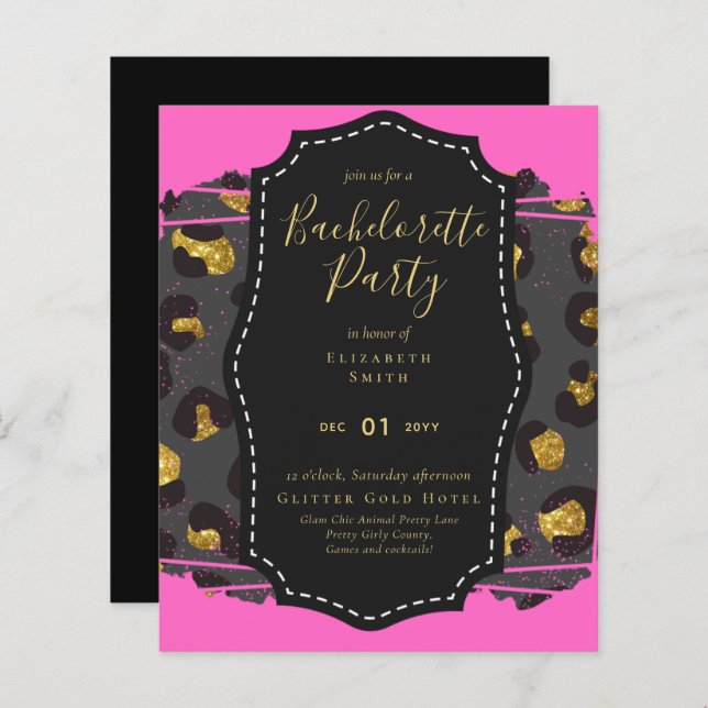 LeahG Pretty Girly Bachelorette Glam Animal Prints (Front/Back)