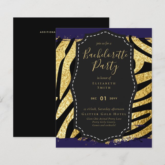 LeahG Pretty Girly Bachelorette Glam Animal Prints (Front/Back)