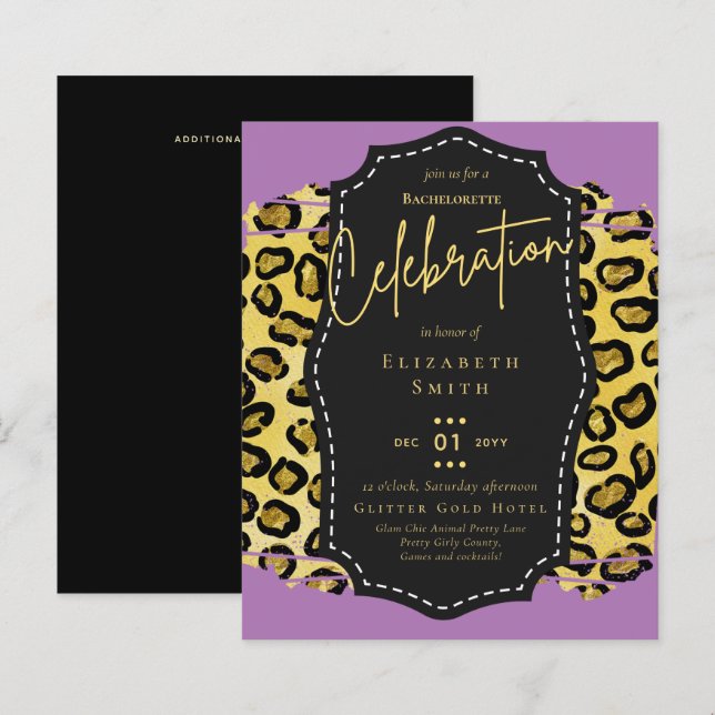 LeahG Pretty Girly Bachelorette Glam Animal Prints (Front/Back)