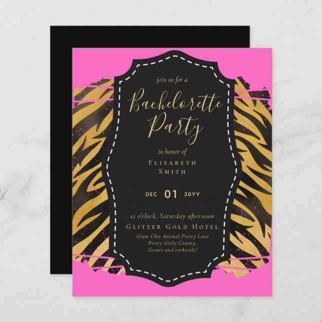 LeahG Pretty Girly Bachelorette Glam Animal Prints (Front/Back)