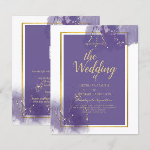 LeahG PURPLE GOLD Wedding Lavender ALCOHOL INK