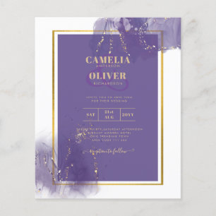 LeahG PURPLE GOLD Wedding Lavender ALCOHOL INK Flyer