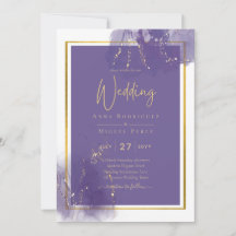 LeahG PURPLE GOLD Wedding Lavender ALCOHOL INK