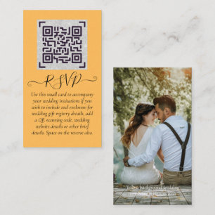 LeahG RSVP QR Code PHOTO Details Wedding Card