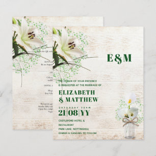 LeahG Rustic Calla Lily Floral Wedding Invite 